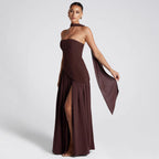 Women's Long Sleeve Bodycon Dress Ruched Round Neck Fall Winter Party - Image 3