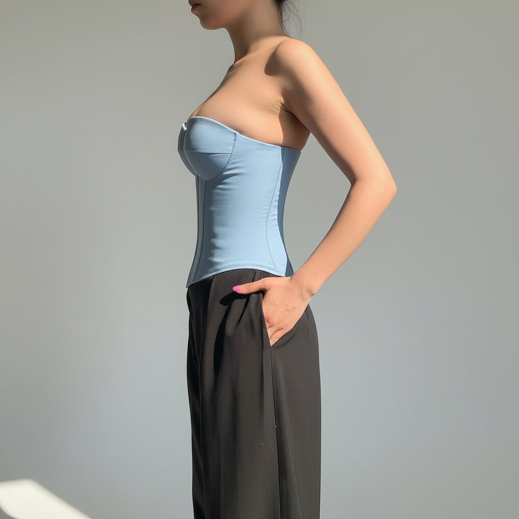 Corset Top Strapless Bustier Boned Bodycon Going Out Crop Top