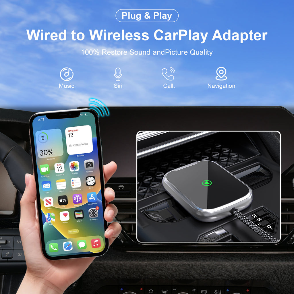Wireless CarPlay Adapter 2 in 1 Android Auto Dongle Wired to Wireless Converter - Image 3