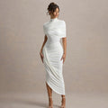 Ruched Bodycon Dress Backless Strapless Mini Club Dress - Image 3