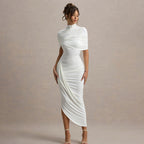 Ruched Bodycon Dress Backless Strapless Mini Club Dress - Image 3