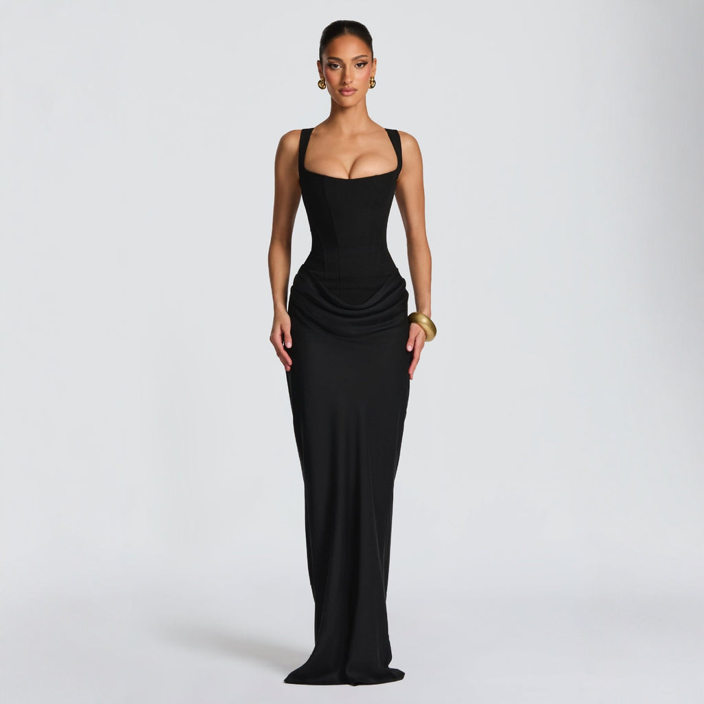 Long Sleeve Bodycon Maxi Dress Fitted Elegant Fishtail Cocktail Gown - Image 11