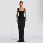 Long Sleeve Bodycon Maxi Dress Fitted Elegant Fishtail Cocktail Gown - Image 11
