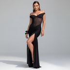 Off Shoulder Mermaid Dress Bodycon Formal Evening Gown Summer Party Maxi