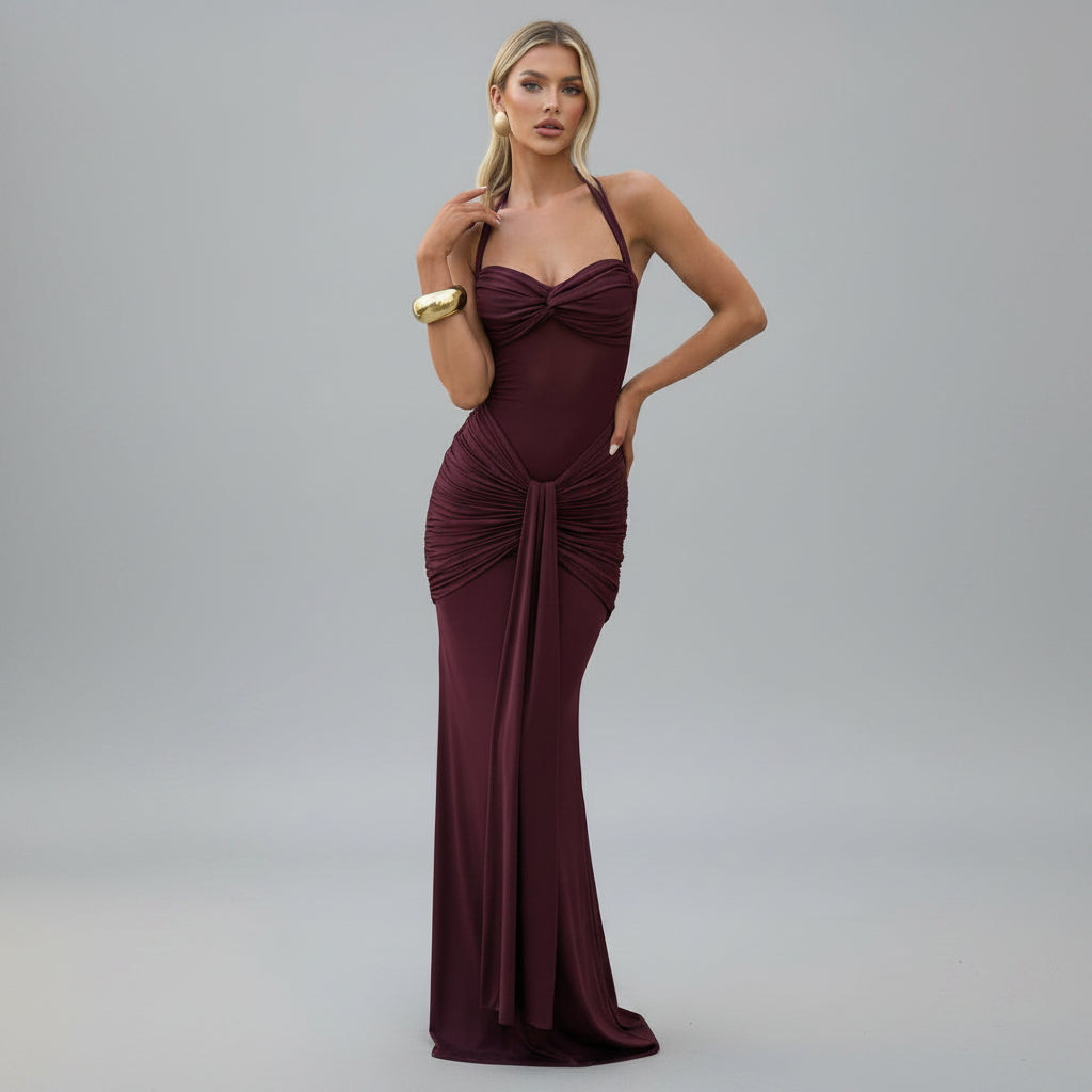 Mesh Fishtail Dress Bodycon Maxi Sleeveless Bodycon Slip Long Party Dress - Image 2