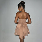 Strapless Bodycon Mini Dress Backless Mesh Sexy Summer Party Club Wear - Image 4