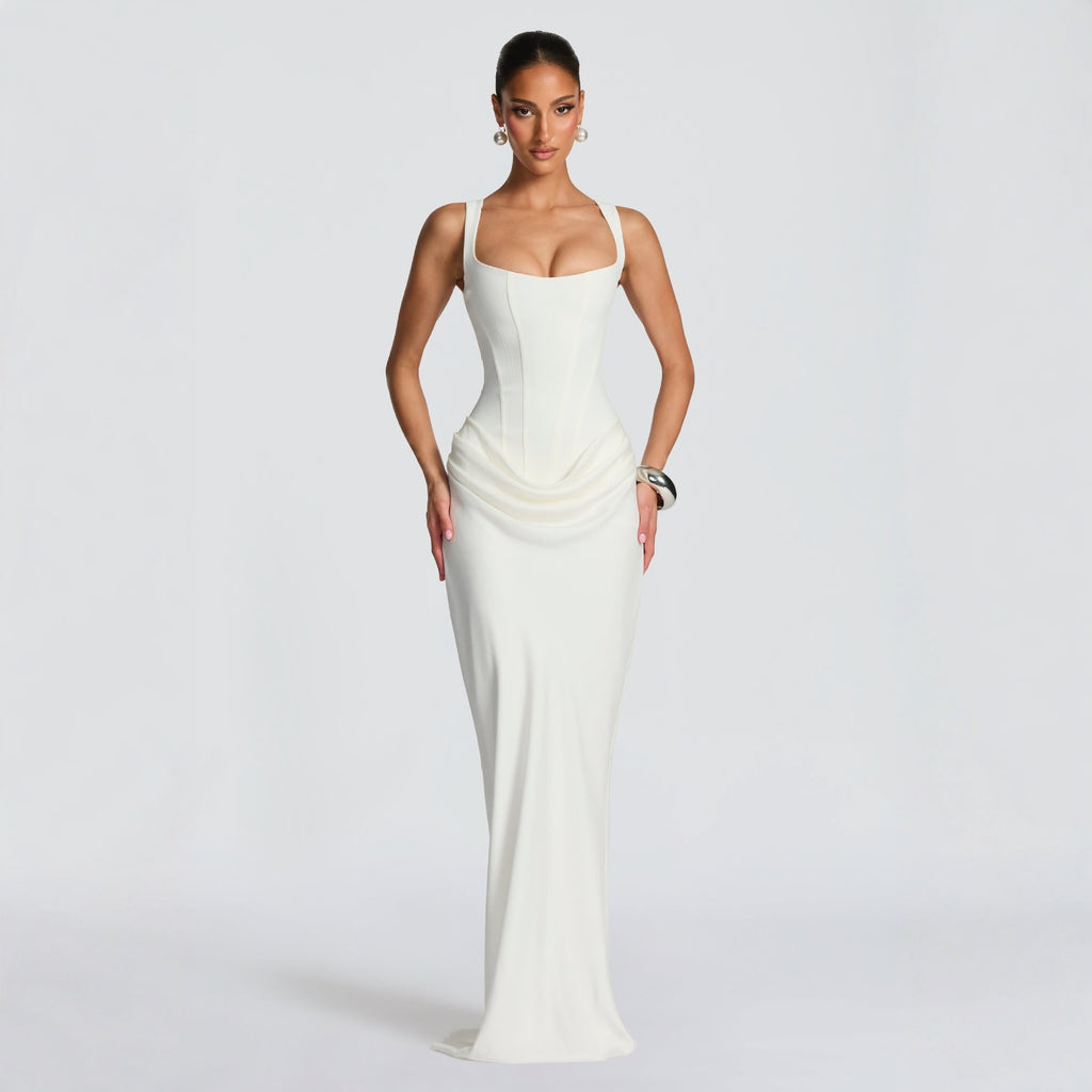 Long Sleeve Bodycon Maxi Dress Fitted Elegant Fishtail Cocktail Gown - Image 7