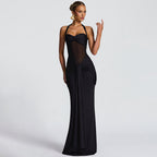 Mesh Fishtail Dress Bodycon Maxi Sleeveless Bodycon Slip Long Party Dress - Image 3