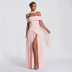 Women's Backless Maxi Dress High Slit Strapless Bodycon Party Gown
