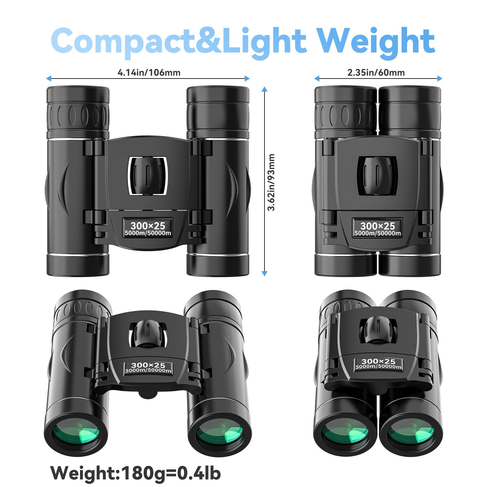 Portable 40X Binoculars Wide-View Travel & Adventure Use
