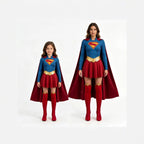 4 Piece Polyester Blend Girls Superhero Costume Dress Set