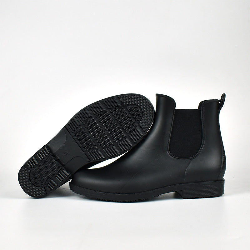 Women's Chelsea Rain Boots Waterproof Slip-On Ankle Booties Non-Slip - Image 7