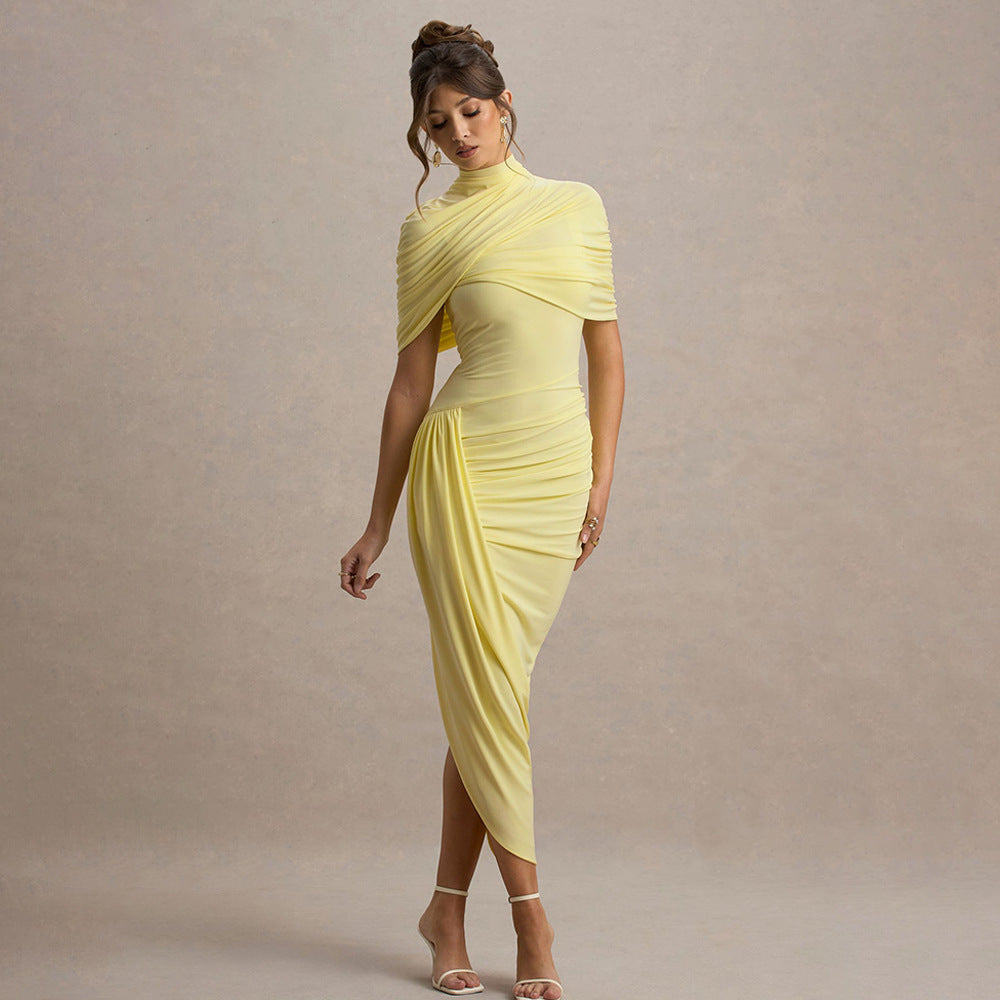 Ruched Bodycon Dress Backless Strapless Mini Club Dress