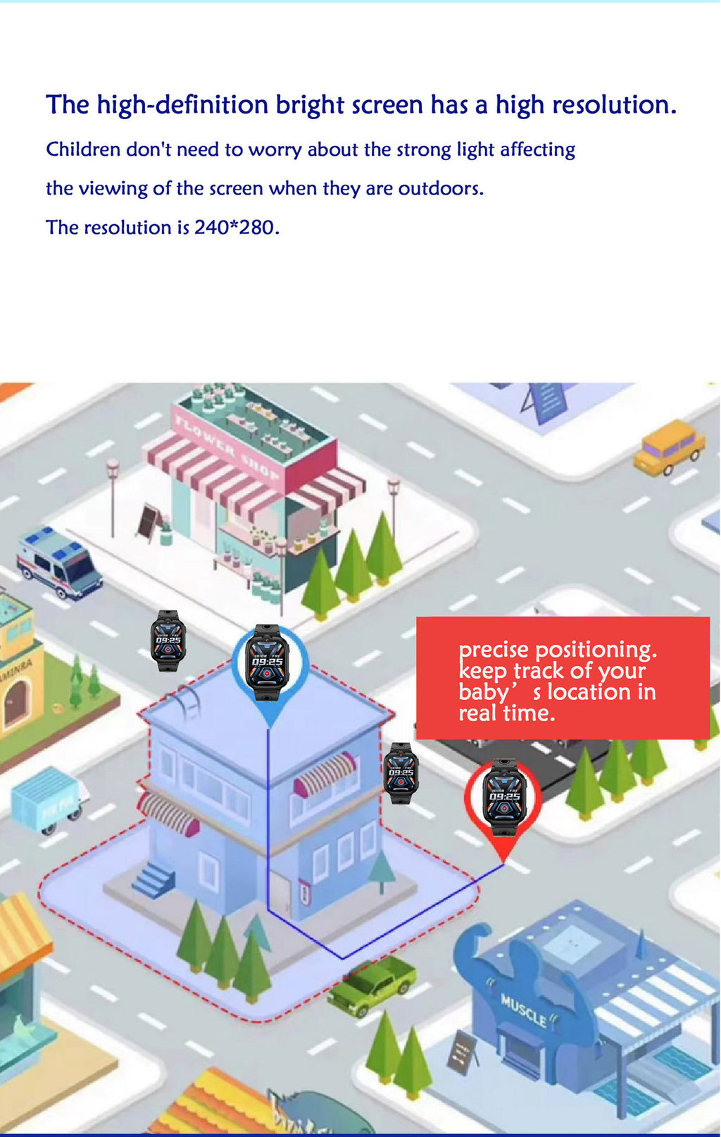 Kids Smartwatch GPS Video Calling Camera Tracker