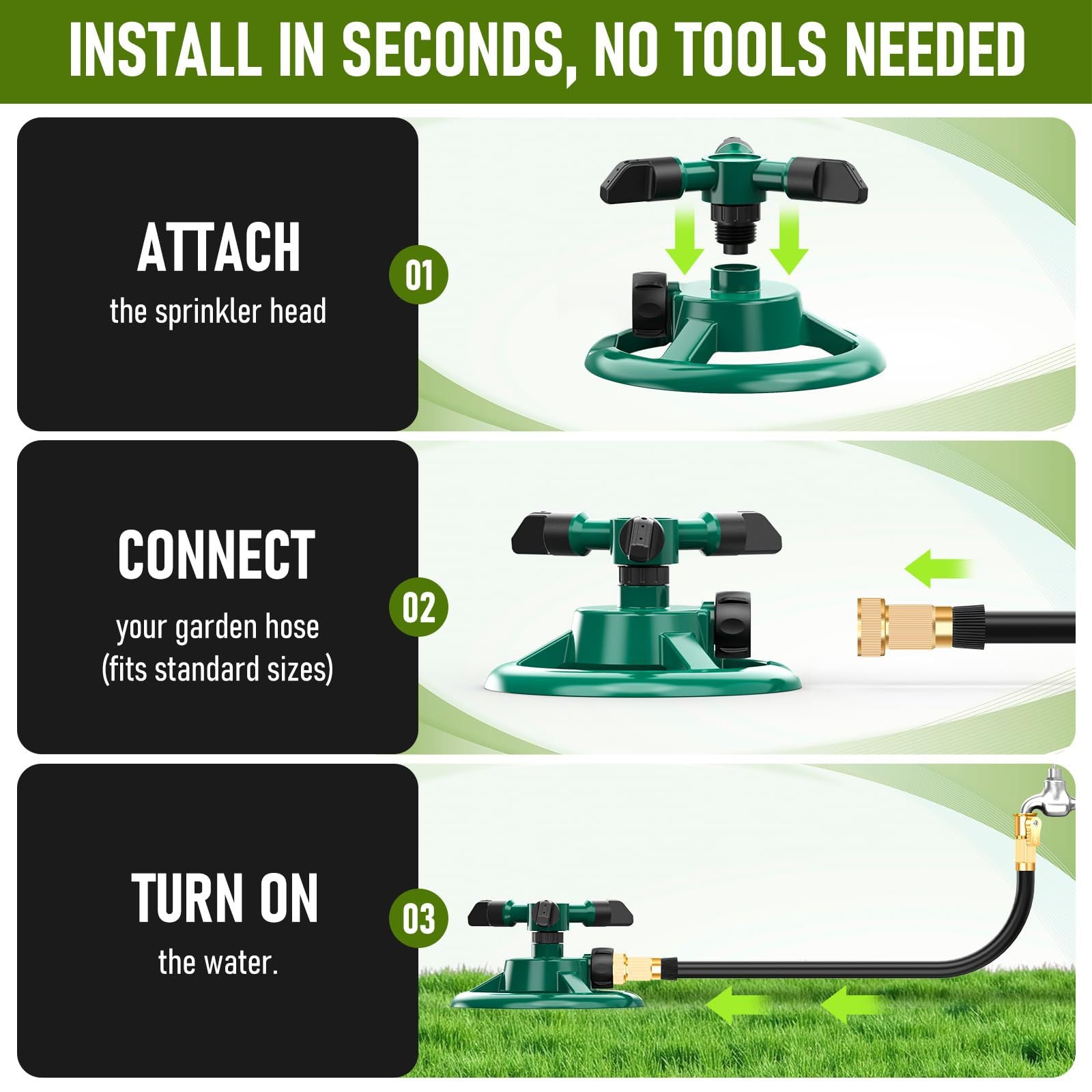 360 Degree Rotating Garden Sprinkler Automatic Lawn Watering System
