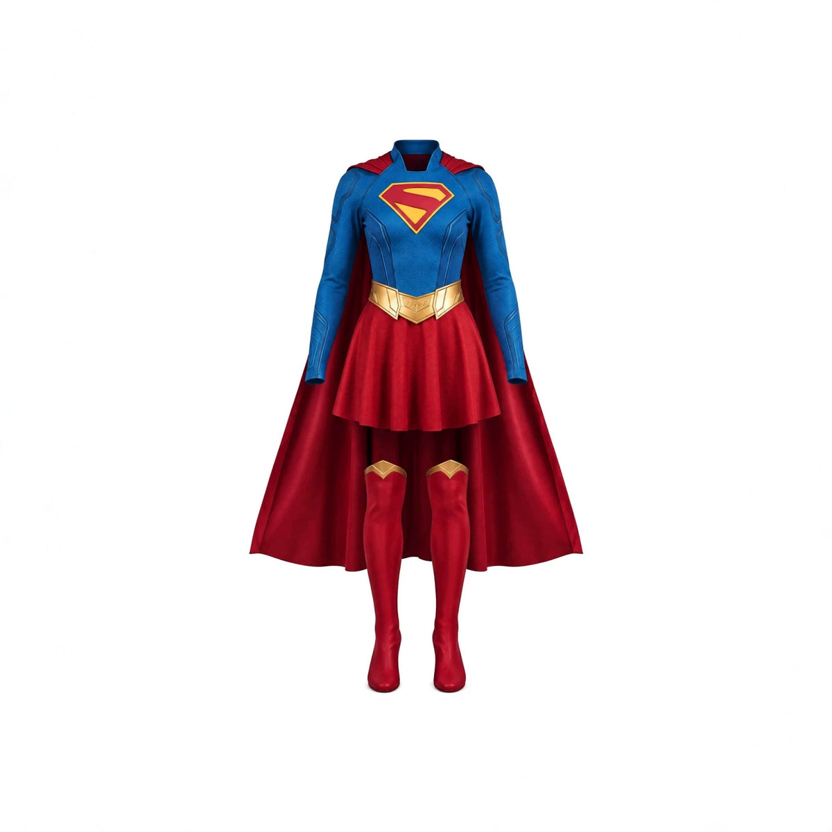 4 Piece Polyester Blend Girls Superhero Costume Dress Set - Image 4