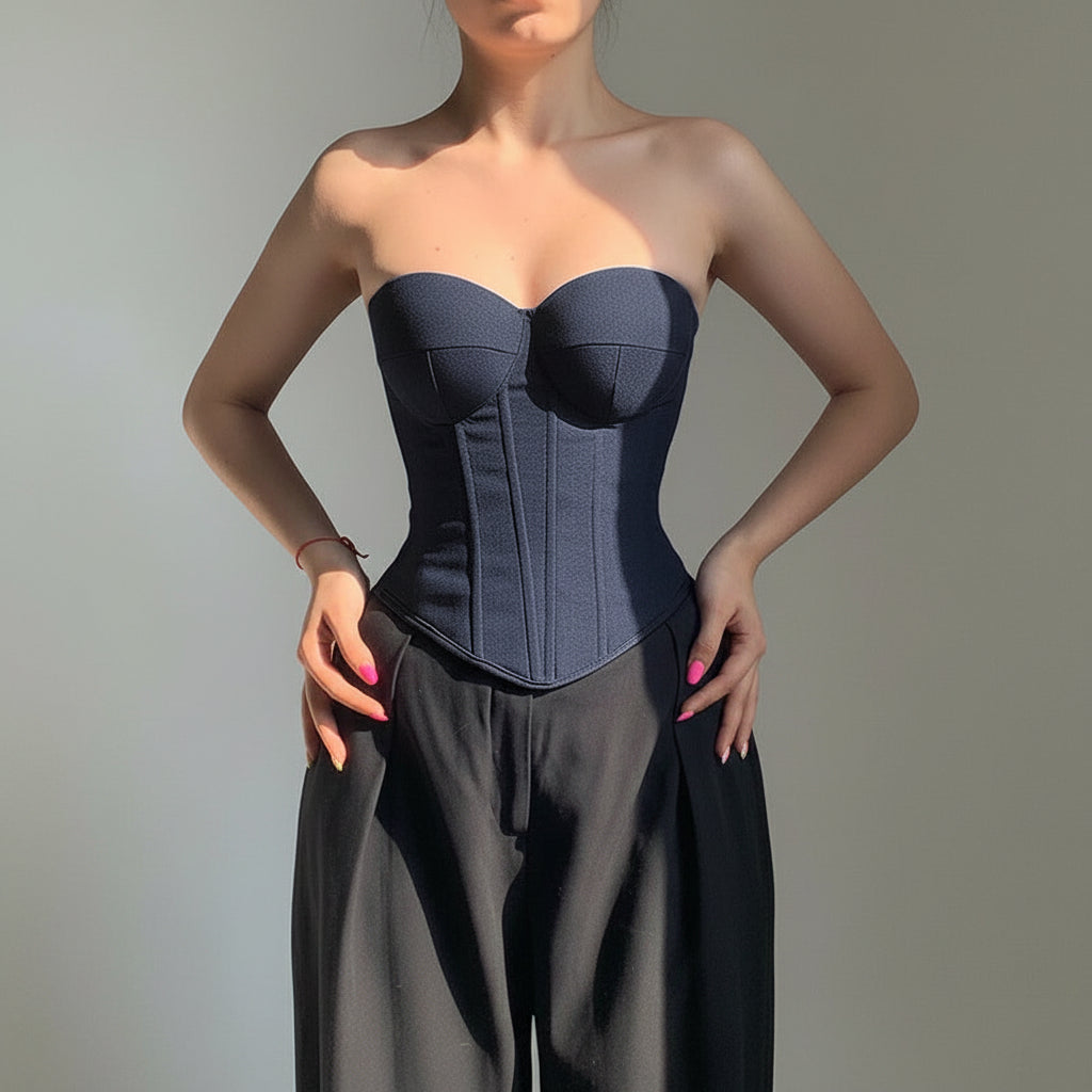 Corset Top Strapless Bustier Boned Bodycon Going Out Crop Top