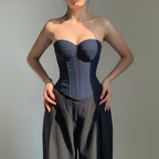Corset Top Strapless Bustier Boned Bodycon Going Out Crop Top