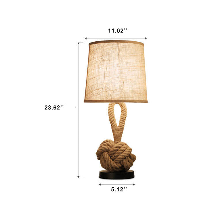 Vintage Fabric Twine Knot 1-Light Table Lamps - Image 7