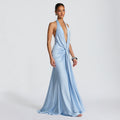 Halter Maxi Dress Backless Slit Sexy Summer Long Dress - Image 2