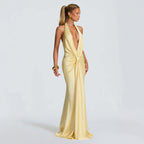 Halter Maxi Dress Backless Slit Sexy Summer Long Dress - Image 4