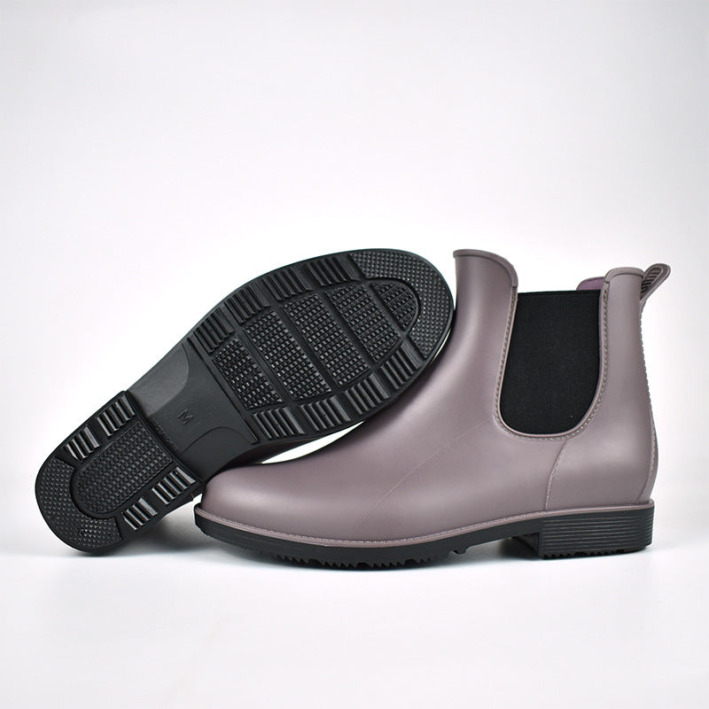 Women's Chelsea Rain Boots Waterproof Slip-On Ankle Booties Non-Slip - Image 6