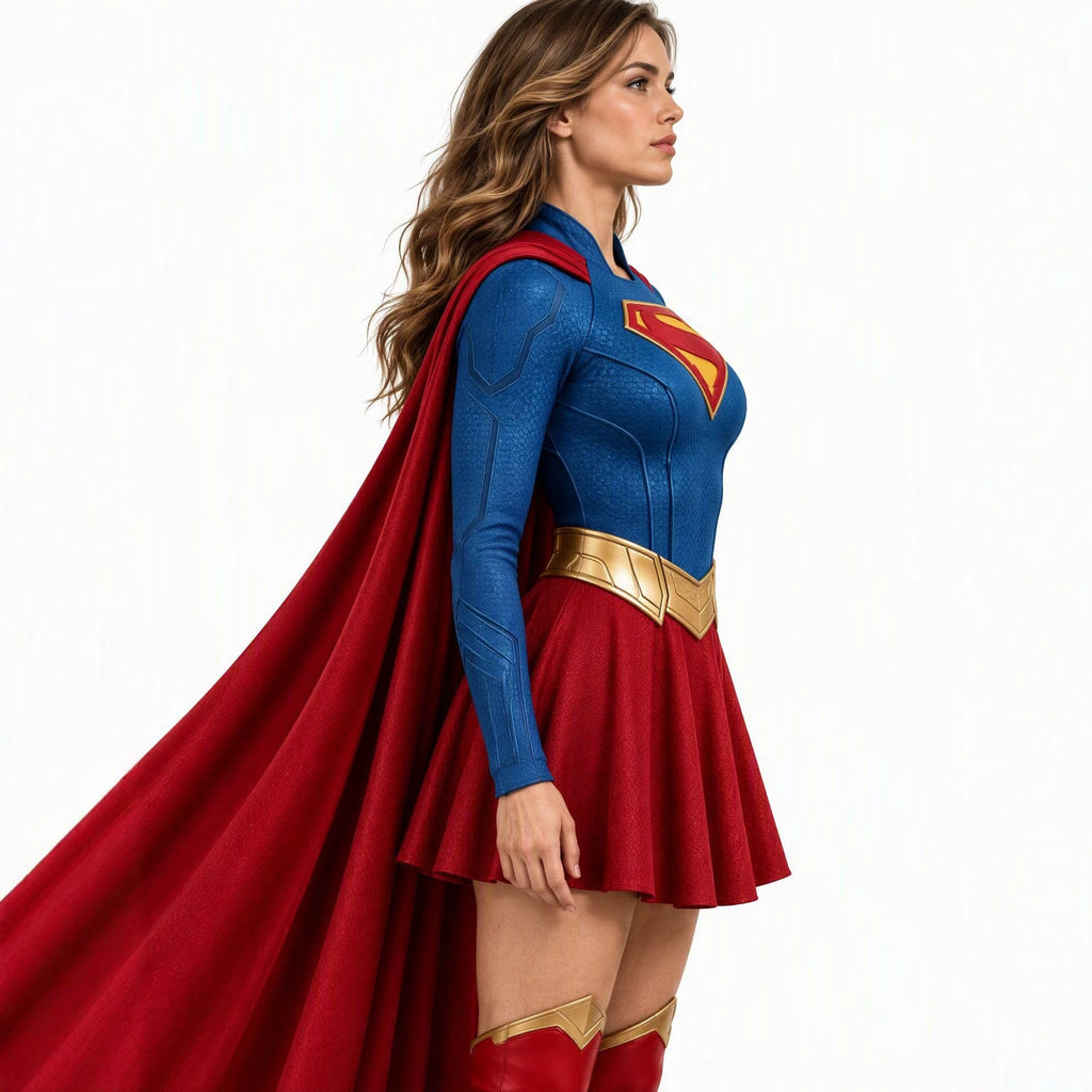 4 Piece Polyester Blend Girls Superhero Costume Dress Set - Image 3