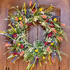 Decorative Floral Wreath Texas Wildflower Design for Front Door