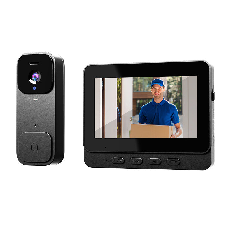 Wireless Doorbell Monitor 4.3" Screen Two-Way Audio Night Vision