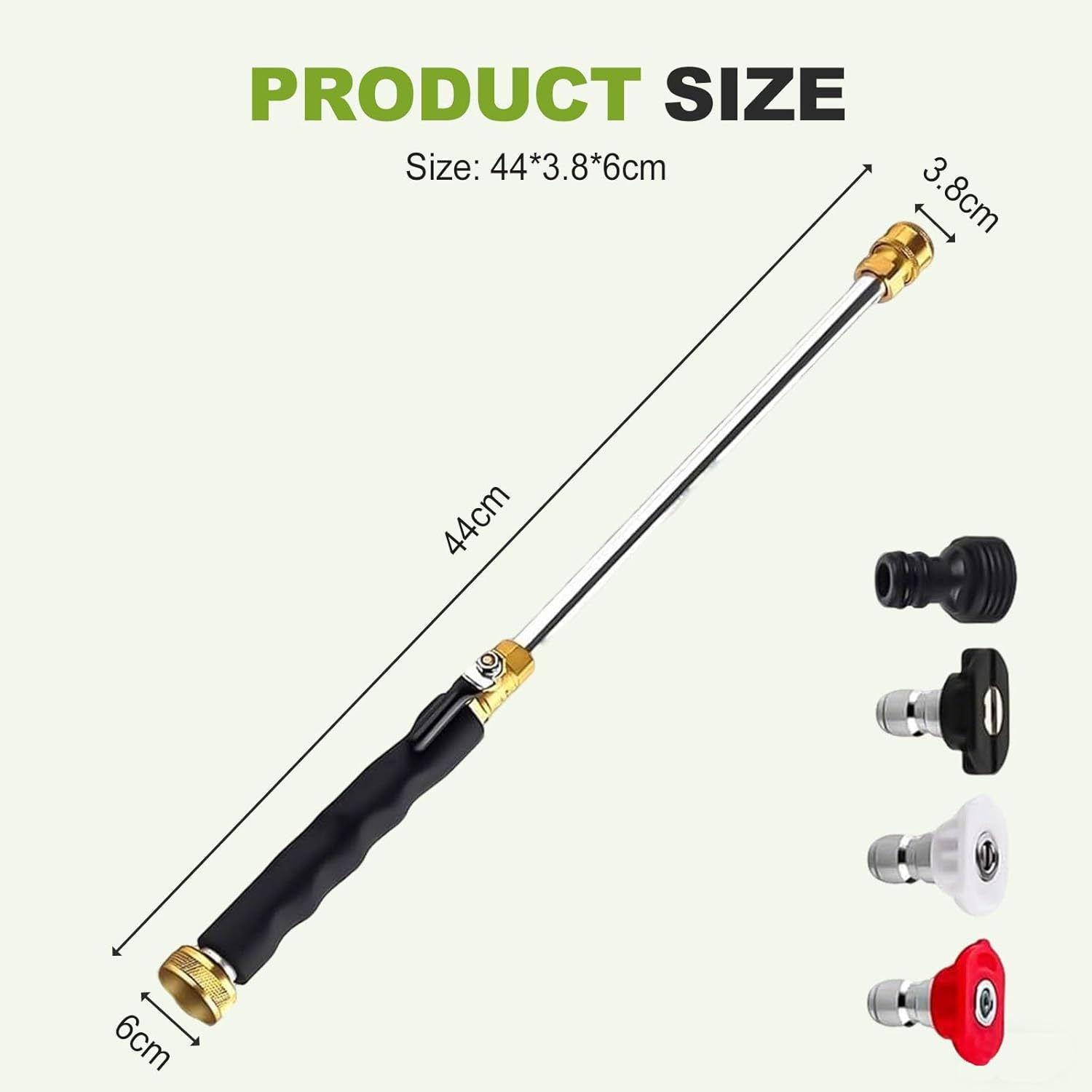 Hydro Jet Power Washer Wand High Pressure Metal Sprayer with 3 Nozzles