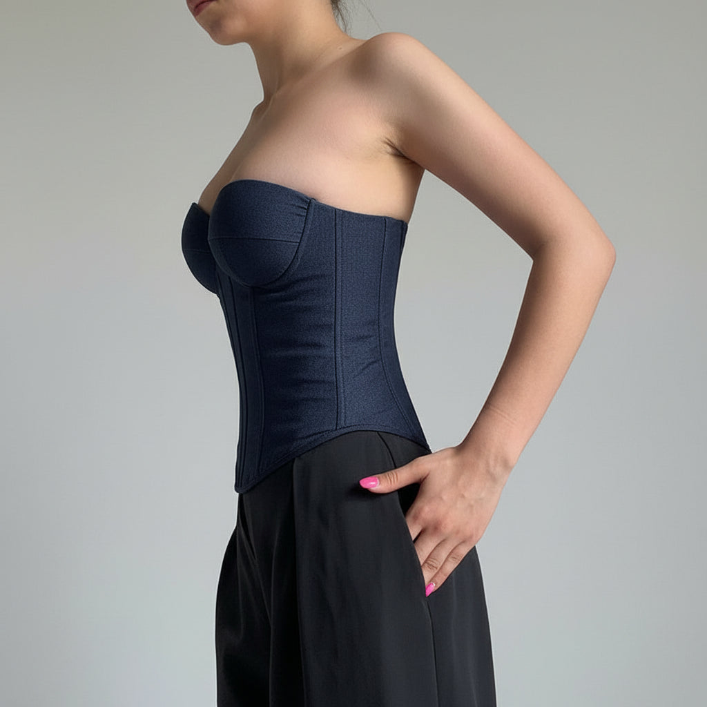 Corset Top Strapless Bustier Boned Bodycon Going Out Crop Top