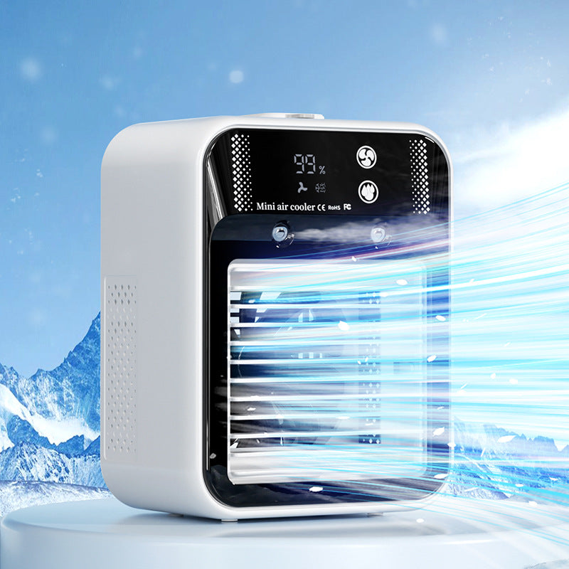 Portable Air Cooler Mini Air Conditioner Fan USB Rechargeable Mist Humidifier - Image 4