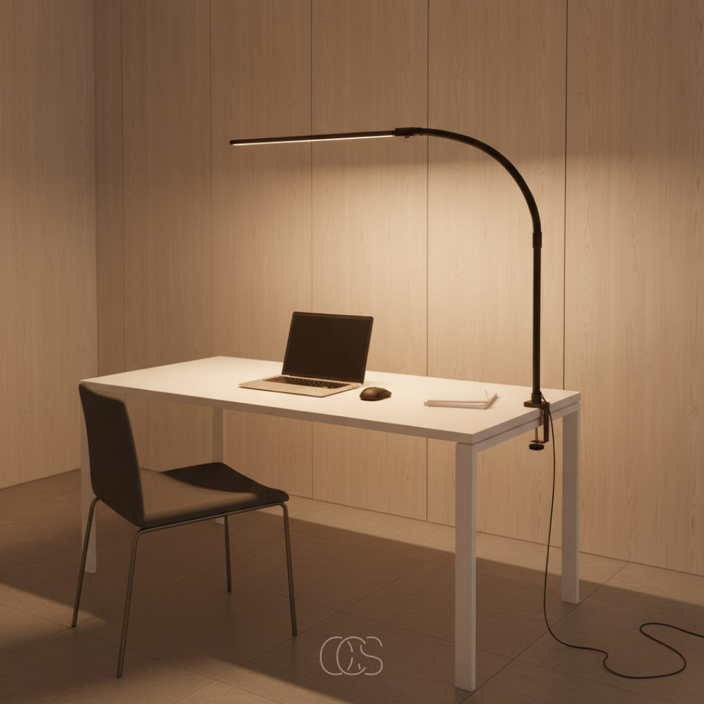 Gooseneck Metal LED Clamp Desk Lamp 3 Light Modes - Image 6