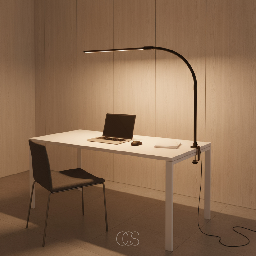 Gooseneck Metal LED Clamp Desk Lamp 3 Light Modes - Image 6