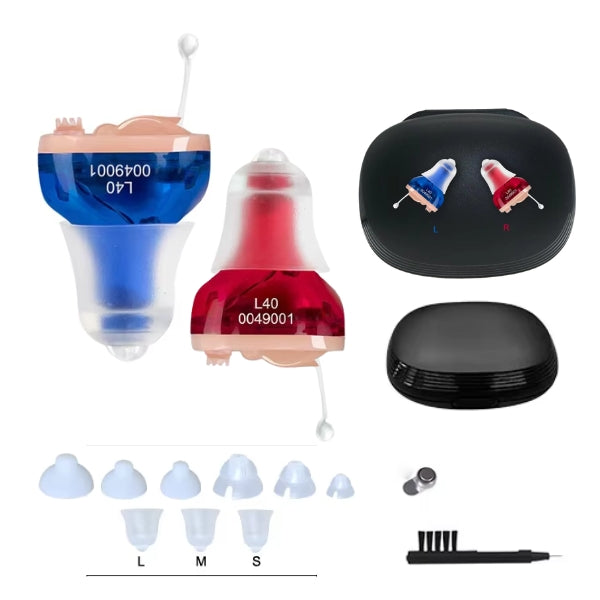 Compact Invisible Hearing Aids Rechargeable Noise-Reduced Design