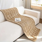 Cosy Sofa Protector Plush Comfort with Elegant Pleated Edges