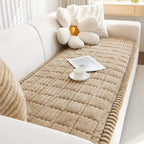 Cosy Sofa Protector Plush Comfort with Elegant Pleated Edges