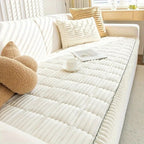 Cosy Sofa Protector Plush Comfort with Elegant Pleated Edges