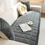Cosy Sofa Protector Plush Comfort with Elegant Pleated Edges