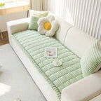 Cosy Sofa Protector Plush Comfort with Elegant Pleated Edges