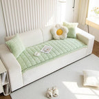 Cosy Sofa Protector Plush Comfort with Elegant Pleated Edges