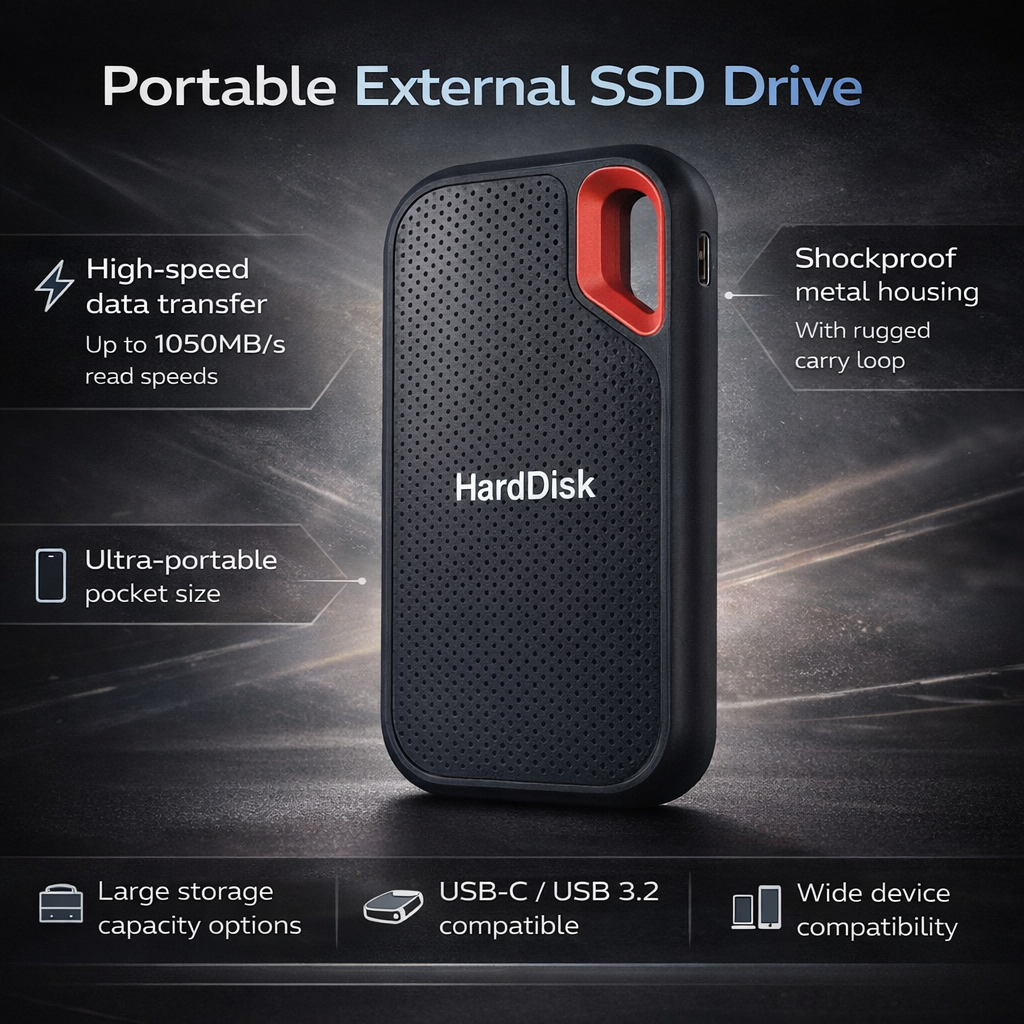 Portable External SSD Drive Shockproof USB-C High Speed Storage - Image 5