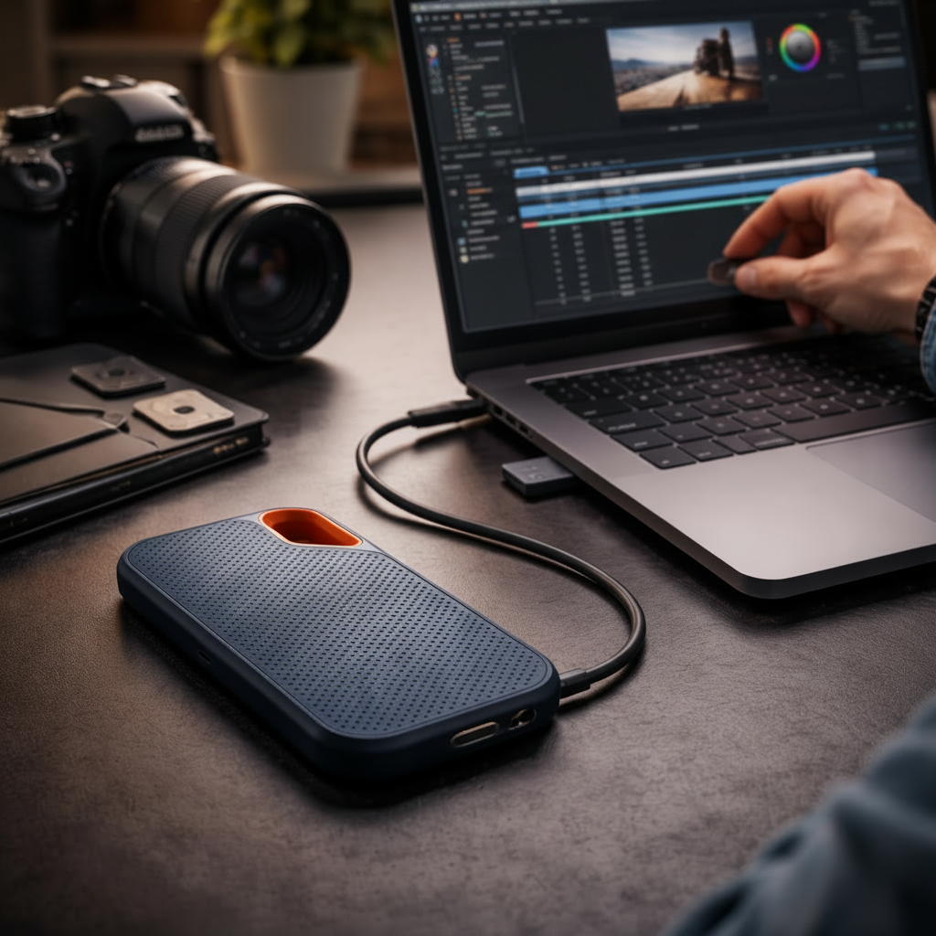 Portable SSD External Solid State Drive USB C Slim Backup Storage
