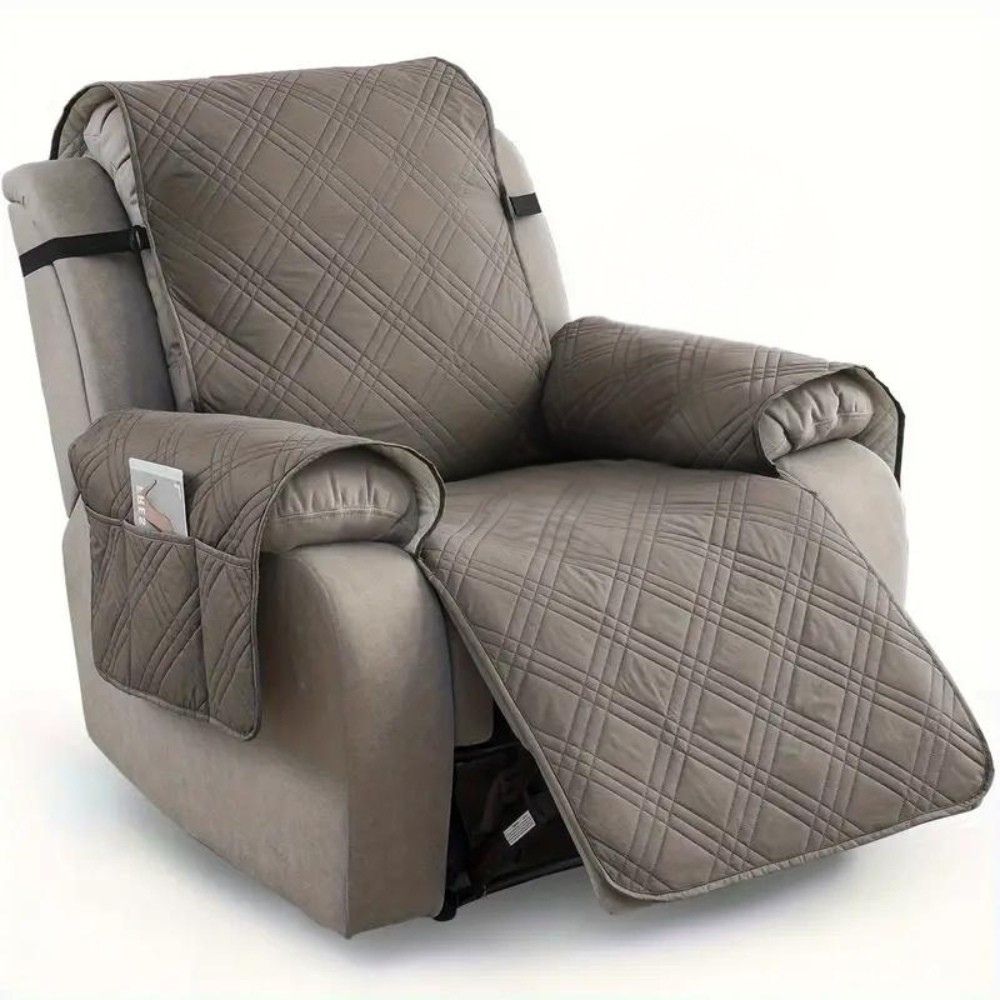 Protective Recliner Slipcover Quilted Comfort with Side Pocket
