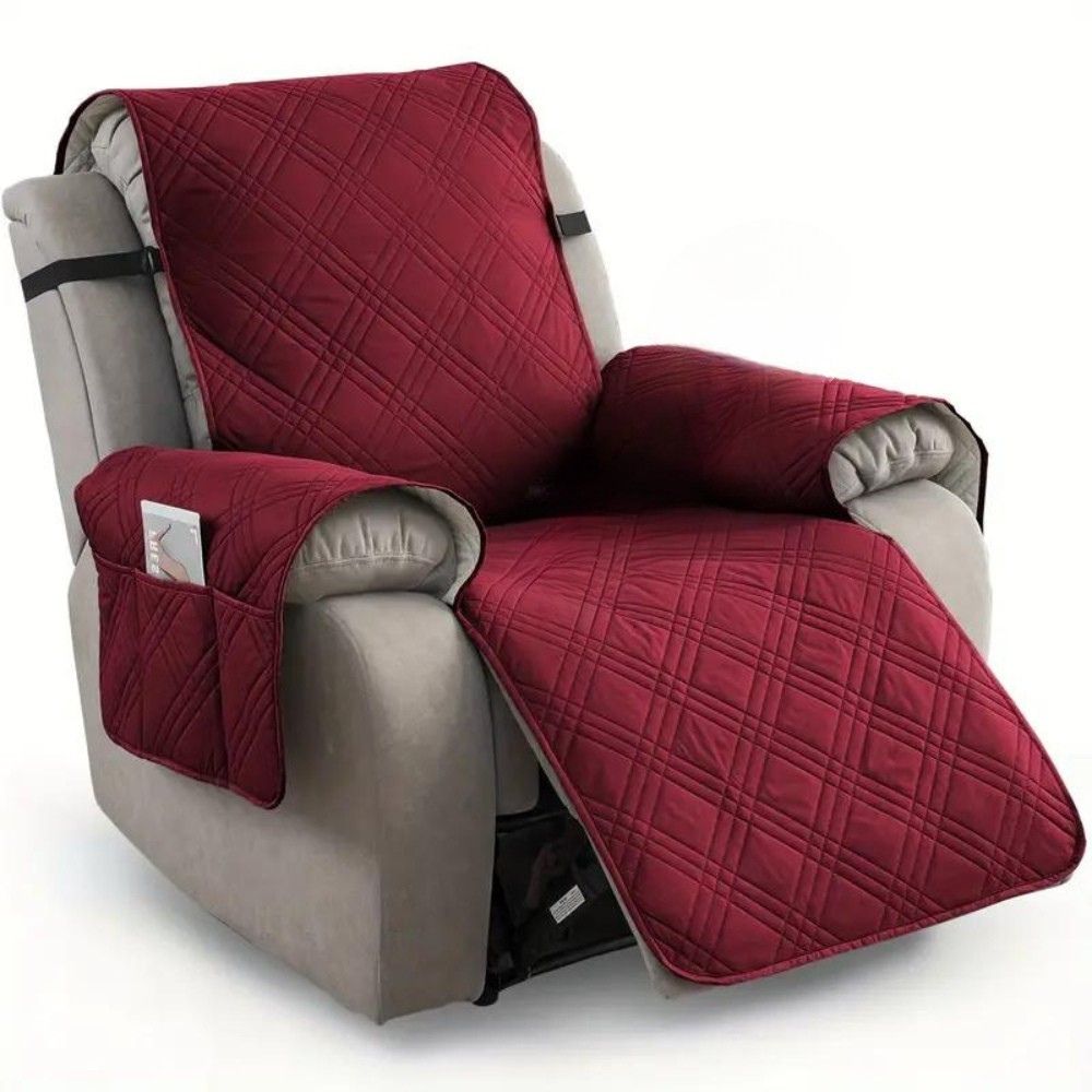 Protective Recliner Slipcover Quilted Comfort with Side Pocket
