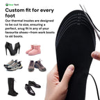 Portable Heated Insoles USB Rechargeable & Breathable Design