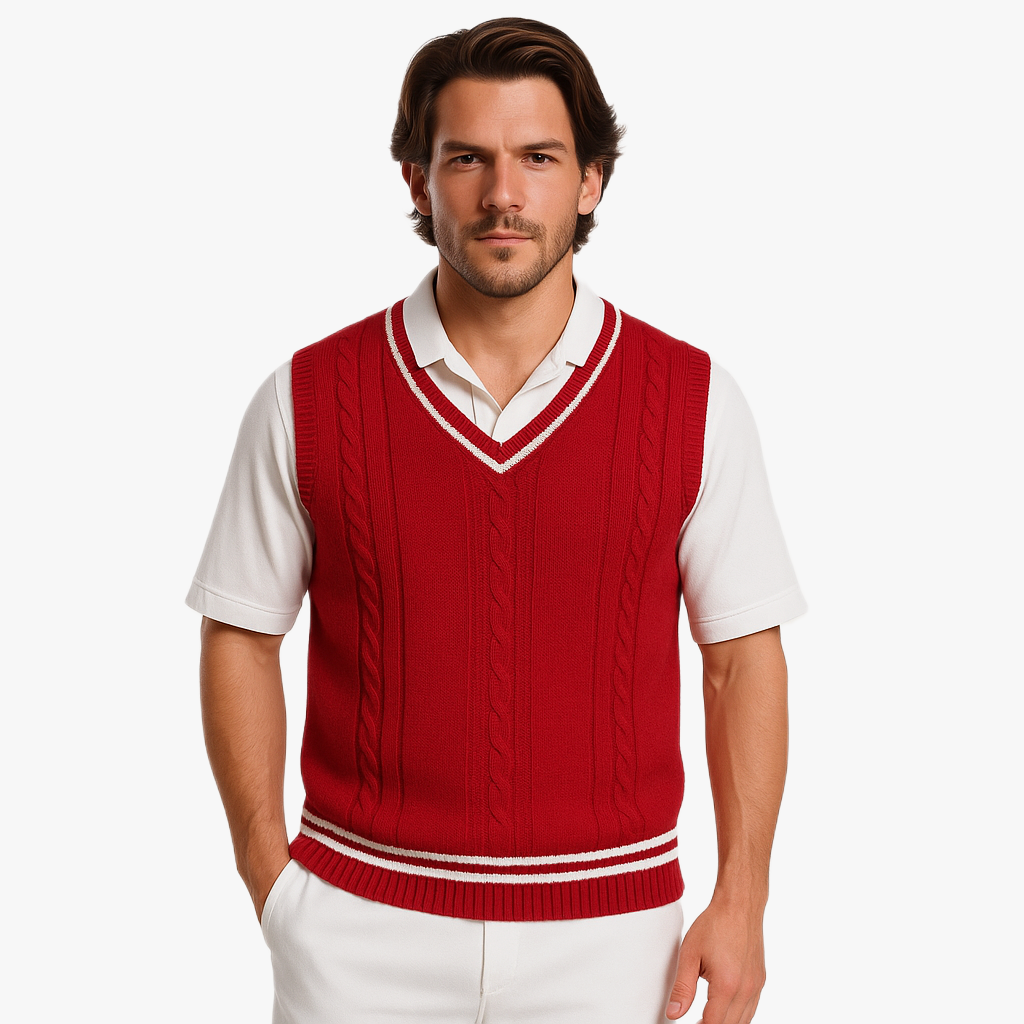 Stylish Men's Chunky Knit Vest Sweater