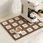 Retro Tile Design Absorbent Coffee Mat - Image 15