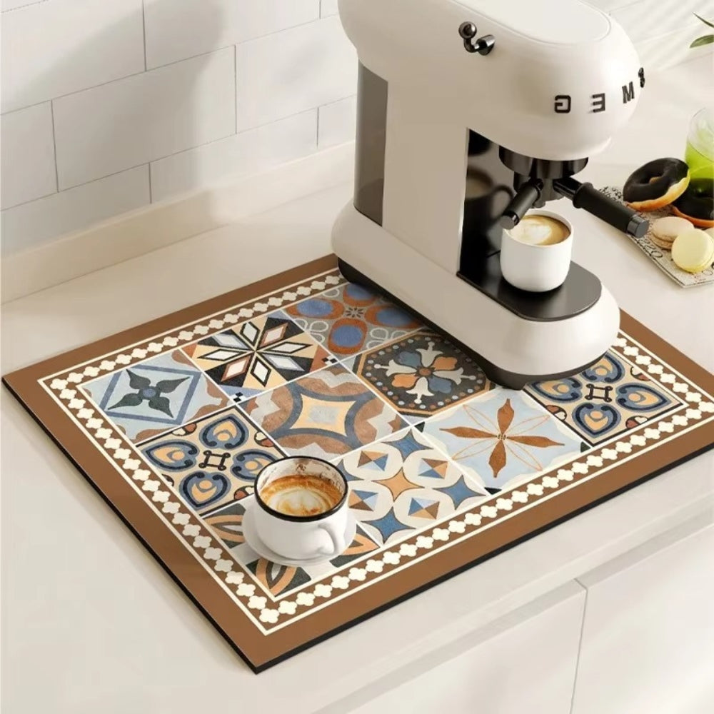 Coffee Bar & Sink Mat Absorbent & Stylish Pattern