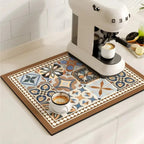 Retro Tile Design Absorbent Coffee Mat - Image 6